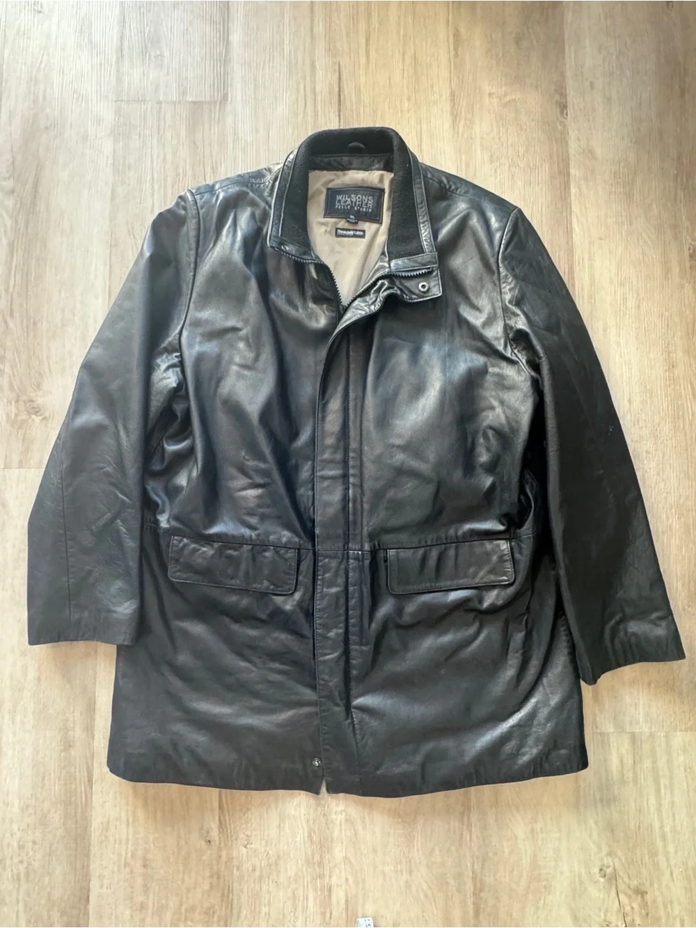 Wilsons Leather Pelle Stuidos Jacket Full Zip Thinsulate Black Leather XL